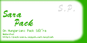 sara pack business card